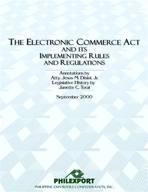 electronic commerce act of 2000 lawphil|Implementing Rules and Regulations of the Electronic Commerce .